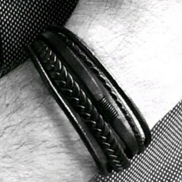 fashion Handmade Bracelet Braided leather wristband Clasp unisex Bracelet